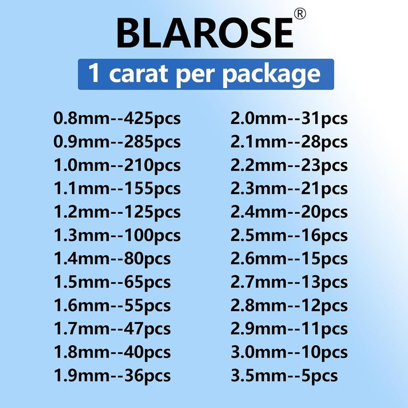 BLAROSE Store 1ct Per Pack Small Size 0.8-3.5mm Tiny Loose Moissanite Gemstone D Colorless VVS1 Excellent Round Cut for Diamond Jewelry Making - Image 3